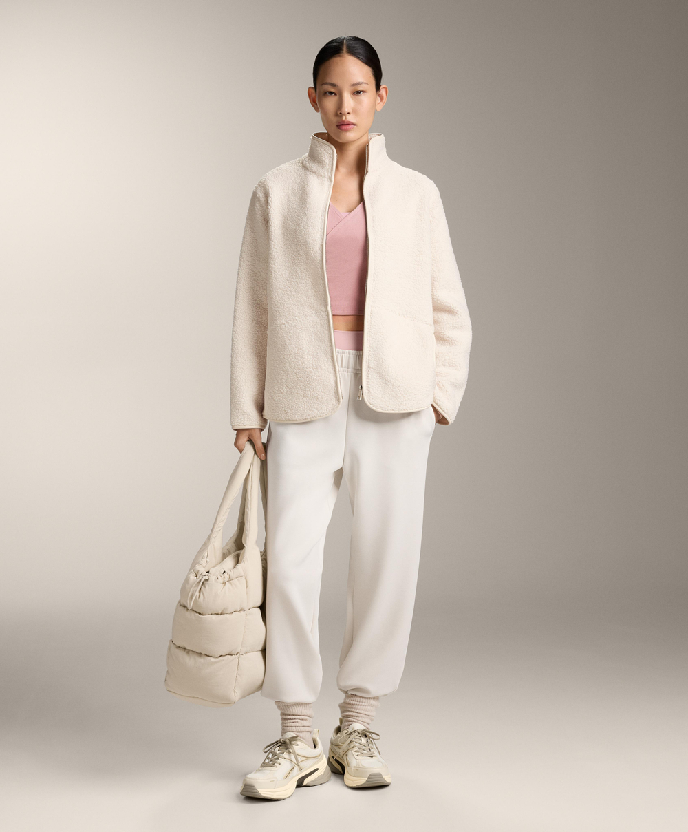 Oysho Футболка с длинными рукавами на запахе в рубчик, розовый