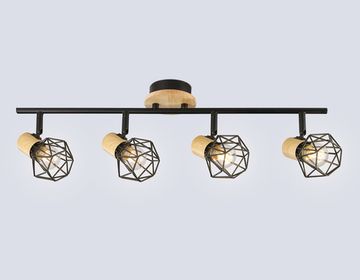 Настенно-потолочный спот в стиле лофт 4*E27 TR8754/4 BK/WD черный/дерево Traditional Loft Ambrella