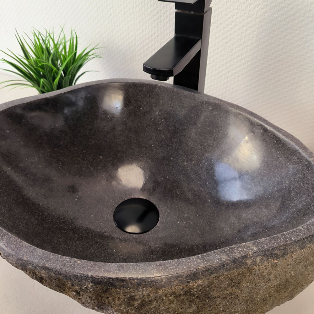 Раковина из речного камня RS-66012 48х34х15 из натурального камня