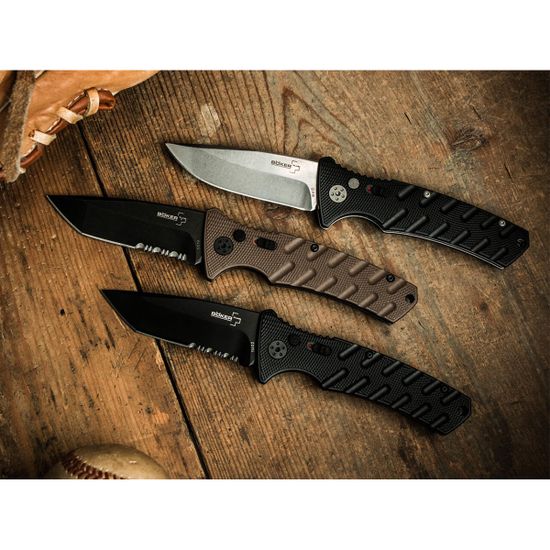 Складной нож Автоматический Boker 01BO425 Tanto Coyote c клинком из стали AUS-8, рукоять алюминий