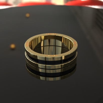 Серебряное кольцо 925 пробы с позолотой и холодной эмалью, ARAT07240006