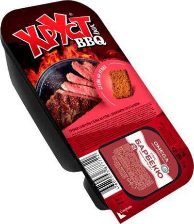 Гренки BBQ со вкусом стейка на углях и соусом 70 г+25 г