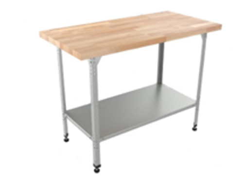Стол кондитерский "Бизнес" СКБП, сплошная полка, бук, 1400x700x860 мм , без борта