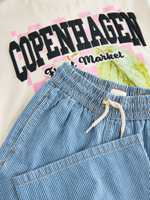 Футболка и брюки в комплекте для девочки Next AG8-884, Бежевый, Голубой