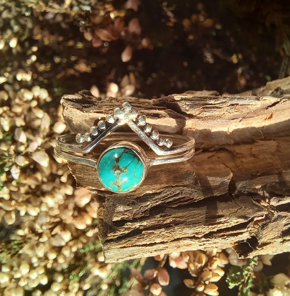 Кольцо КОРОНА АЖУР-5, серебро/бирюза