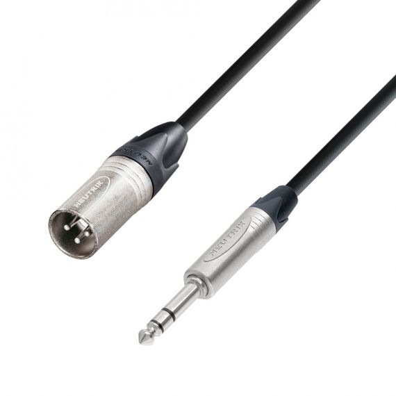 Adam Hall K5 BMV 0150 - кабель микрофонный Neutrik XLR (M) - TRS (jack) 6.3 mm stereo, 1,5 м