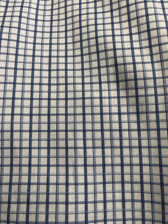 Коттон сорочка, принт клетка синий/голуб/бел NB