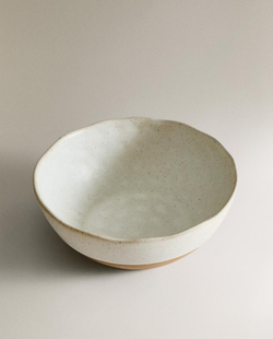 ZARA HOME САЛАТНИЦА С РЕЛЬЕФНЫМ УЗОРОМ, КРЕМОВЫЙ