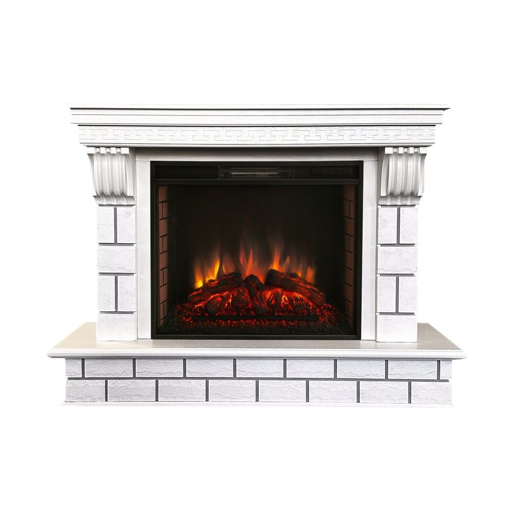 Электрокамин RealFlame Castle 26 WT молочный с очагом Epsilon 26 S IR