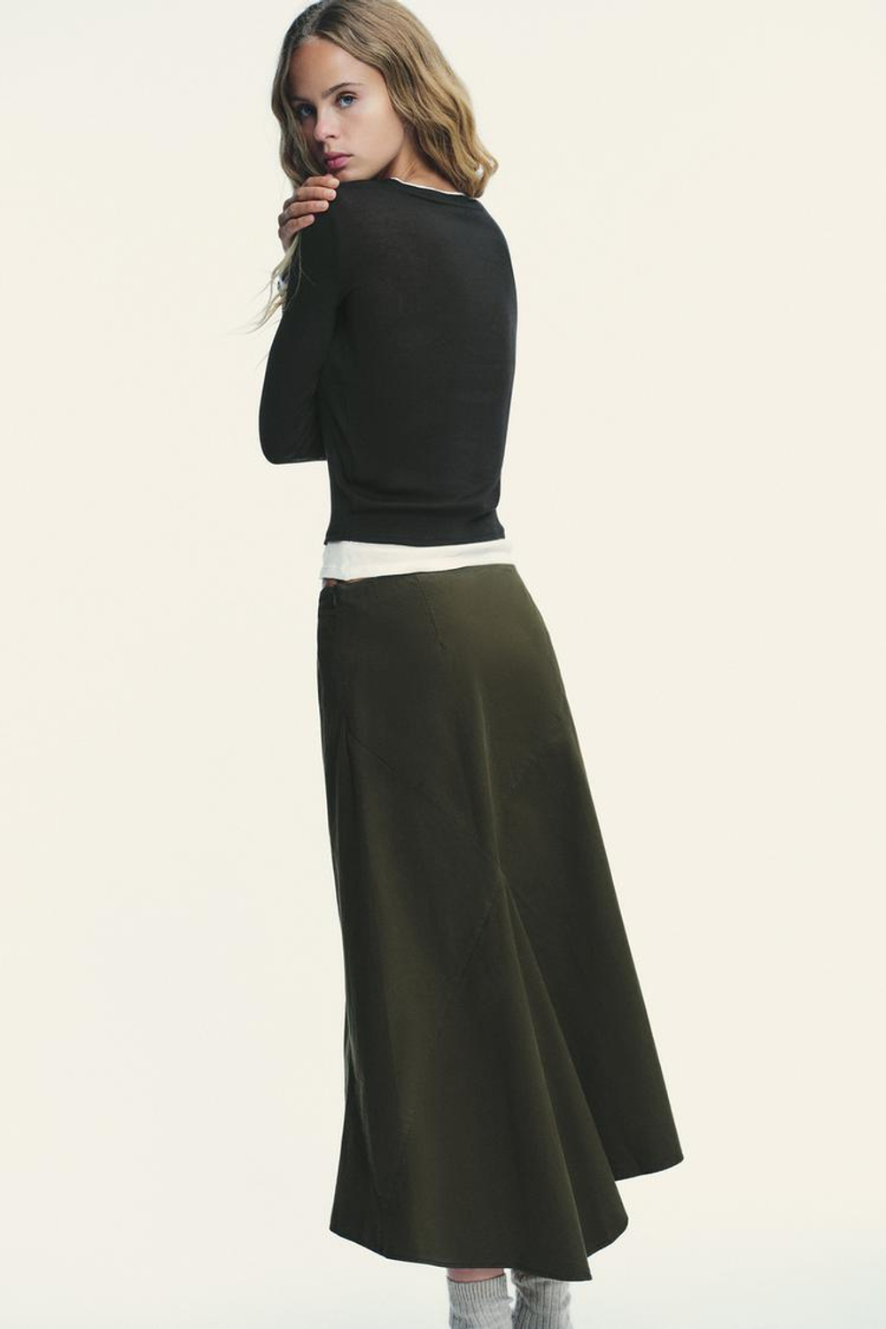 ZARA ФУТБОЛКА С КРУГЛЫМ ВЫРЕЗОМ, ЧЕРНЫЙ