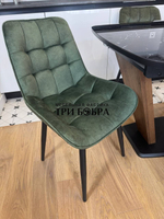 Кухонный раскладной стол "Прадо" черный мрамор и 4 стула Бостон