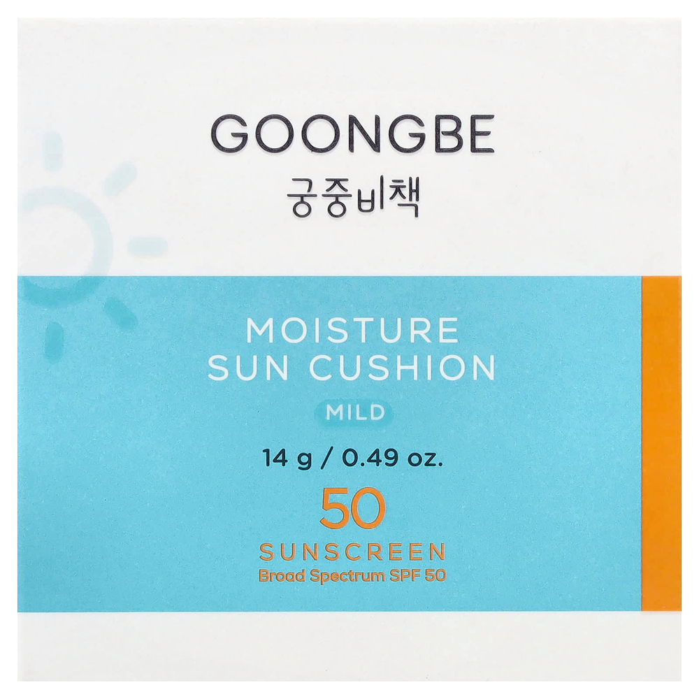 Goongbe, увлажняющий солнцезащитный крем, кушон, мягкое, SPF 50, 14 г (0,49 унции)