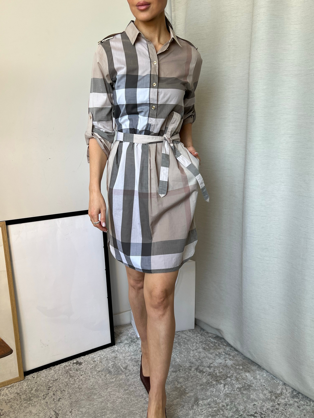 Хлопковое платье Burberry, S