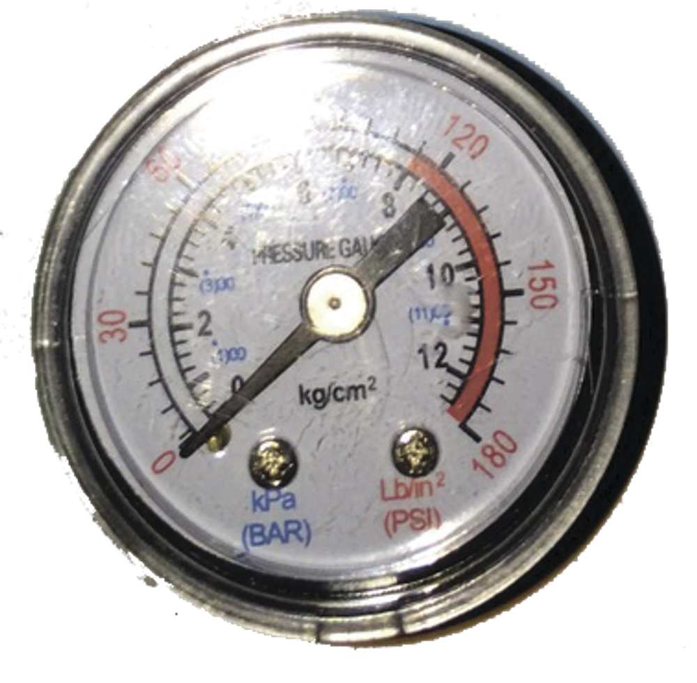 Манометр 1/8" (12-Bar, горизонтальный, Dкорп:41-мм, пластик) [AEZ]