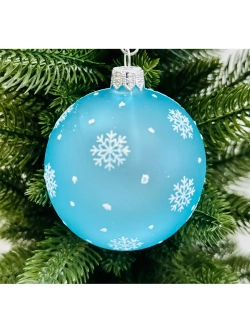 Елочный шар Снегири 7.5 см