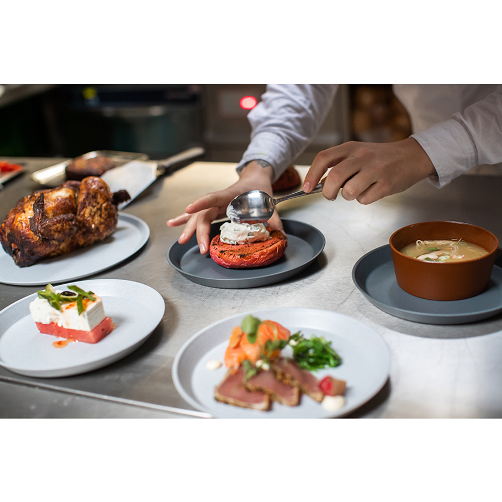 Тарелка connect, organic, D25,5 см, серая