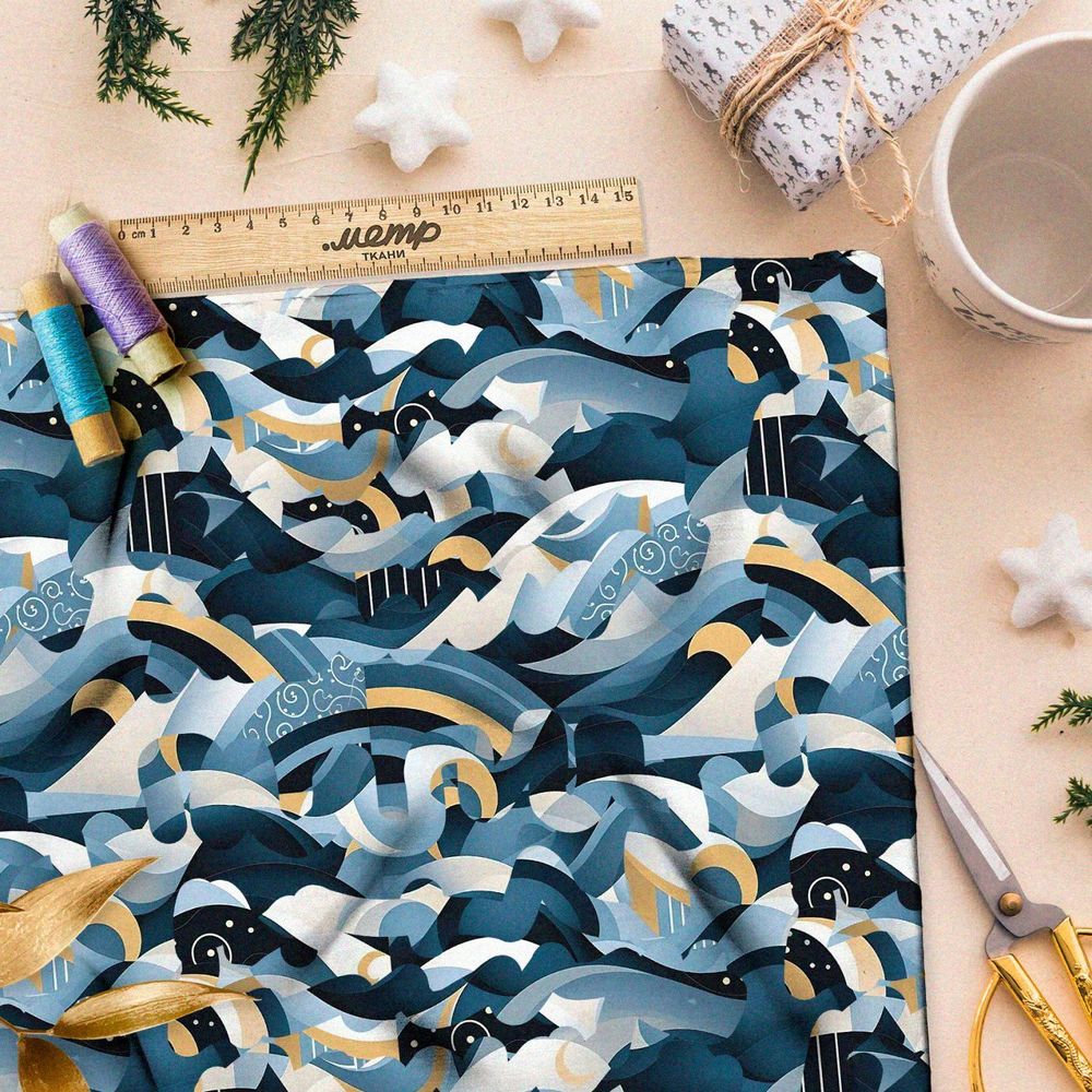 Ткань премиум интерлок морское вдохновение