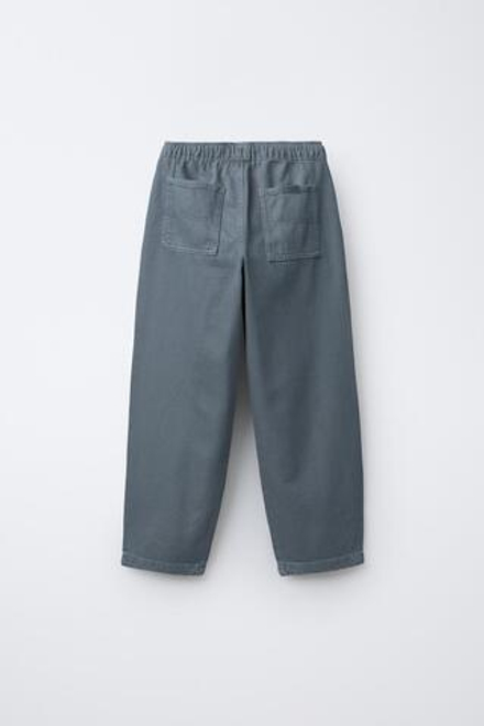 ZARA БРЮКИ СВОБОДНОГО КРОЯ С КАРМАНАМИ, АНТРАЦИТОВО-СЕРЫЙ