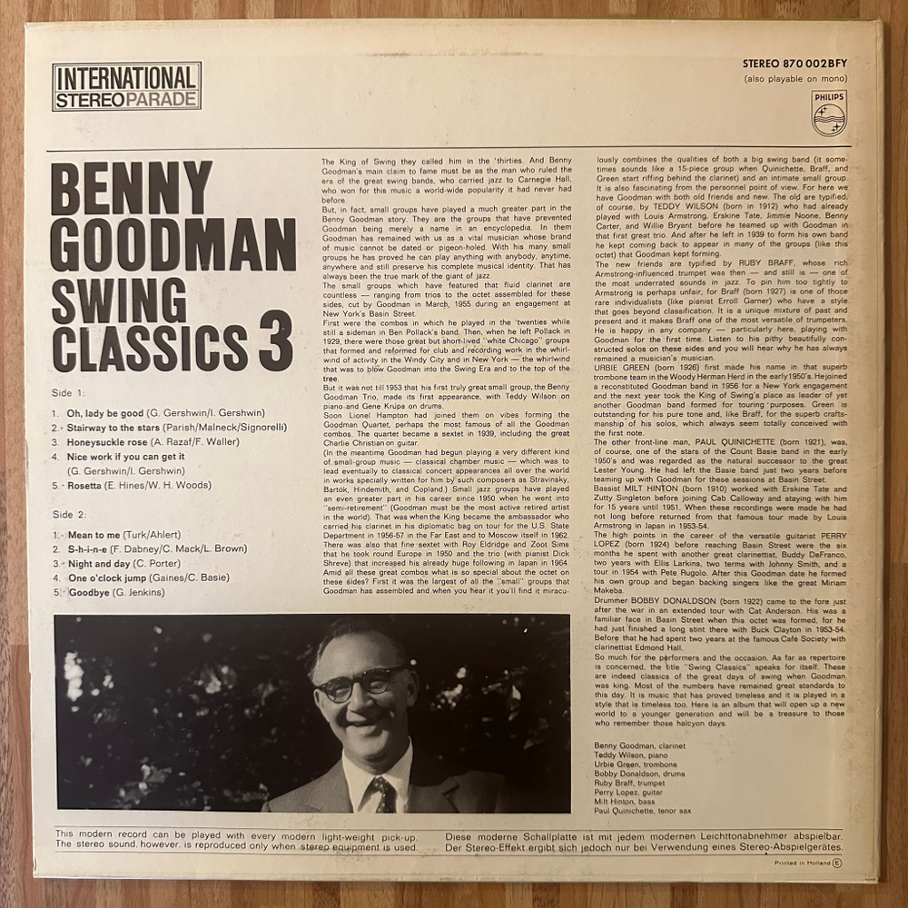 Benny Goodman ‎– Swing Classics 3 (Голландия)