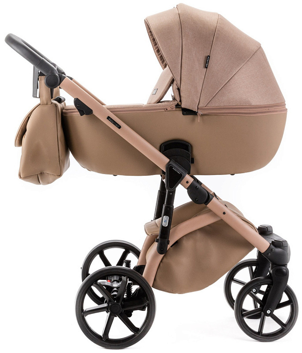 Детская коляска Adamex Nola Natura 2 в 1 N-5-CAMEL (Т.БЕЖ + Т.БЕЖ.КОЖА)