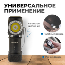 OPT-HL600 Фонарь налобный съёмный, 600 Лм