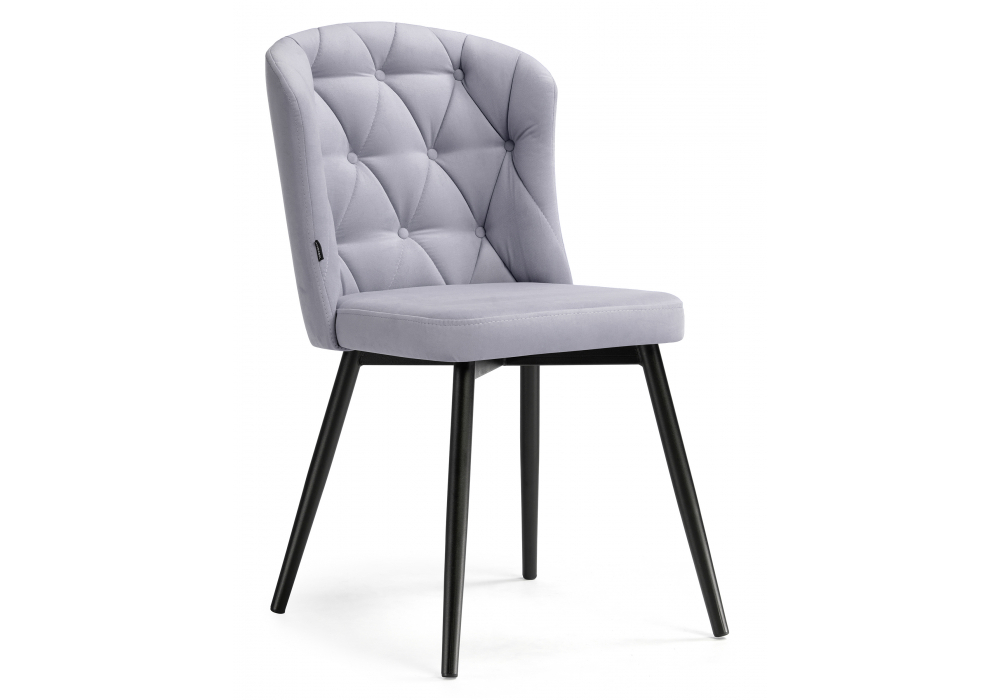 Стул на металлокаркасе Woodville Алиссум velutto 49, черный, ножки черные