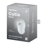 Белый вакуум-волновой стимулятор клитора с вибрацией 9,1см Satisfyer Cutie Ghost