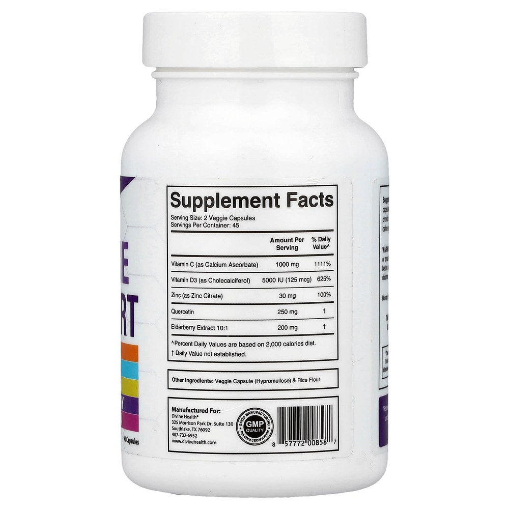 Divine Health, Dr Colbert, поддержка иммунитета, 90 капсул