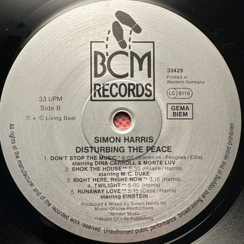 Simon Harris - Disturbing The Peace (Германия 1990г.)