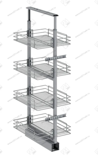 S-1805-C Шкаф-колонна в базу 500 мм, Starax, 4-х ярусная, (430х510х1250-1400 мм)