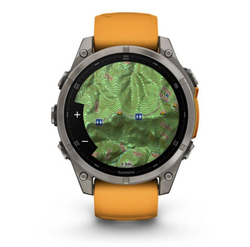 Умные часы Garmin Fenix 8, 47 мм, AMOLED, Sapphire Titanium with spark orange/graphite silicone band