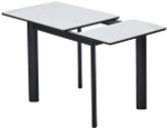 Стол М-City DISAUR Тет-А-Тет 110 Белый мрамор, керамика, Черный каркас