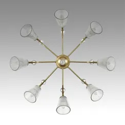 8046/8C CLASSI LN25 77 латунь/прозрачное стекло Люстра потолочная Е14 8*40W 220V AURICA