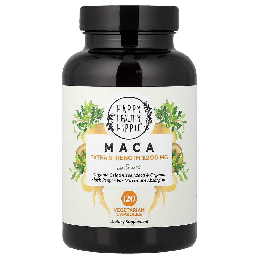 Happy Healthy Hippie, мака, 120 вегетарианских капсул