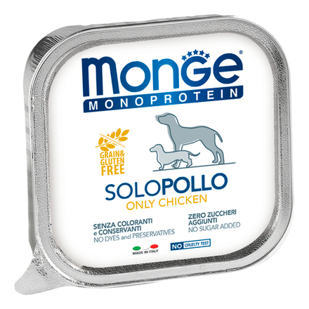 Monge Dog Monoprotein Solo консервы для собак паштет из курицы 150г