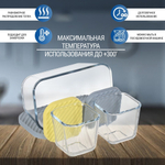 Набор посуды жаропрочной стекло, 3 шт, 1.4, 0.35, 0.35 л, прямоуг, с крыш, Daniks, HSFA-004