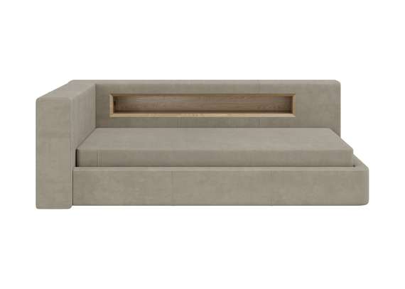 Диван-кровать Cube c нишей L (светло-бежевый FiberGuard)