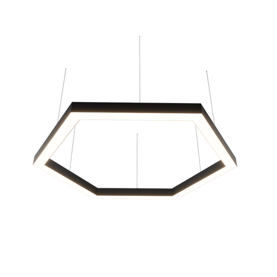 Светильник LED шестиугольный Hexa 228W D2080мм 3000К черный подвесной IP40