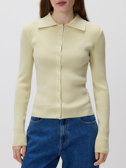 RESERVED Кардиган с воротником, свето-зеленый