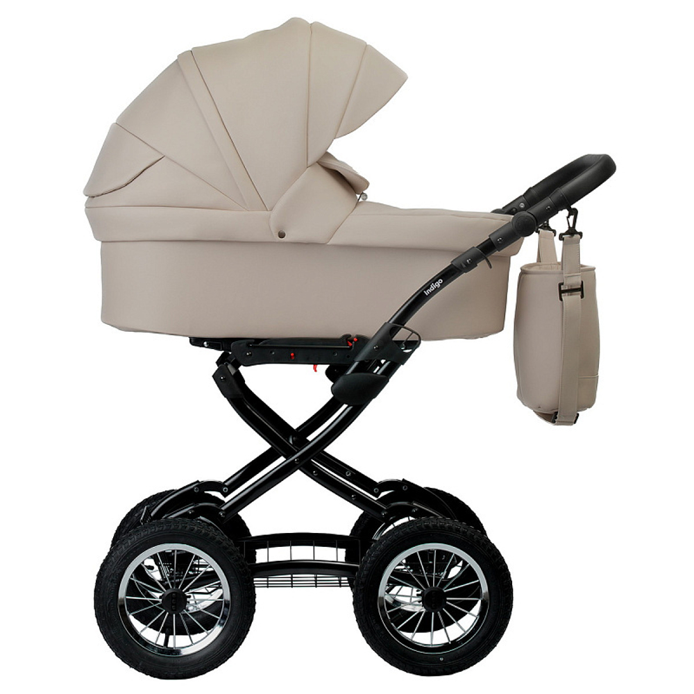 Детская коляска Indigo Barbara Eco Classic 2 в 1 Be02 св.бежевая кожа