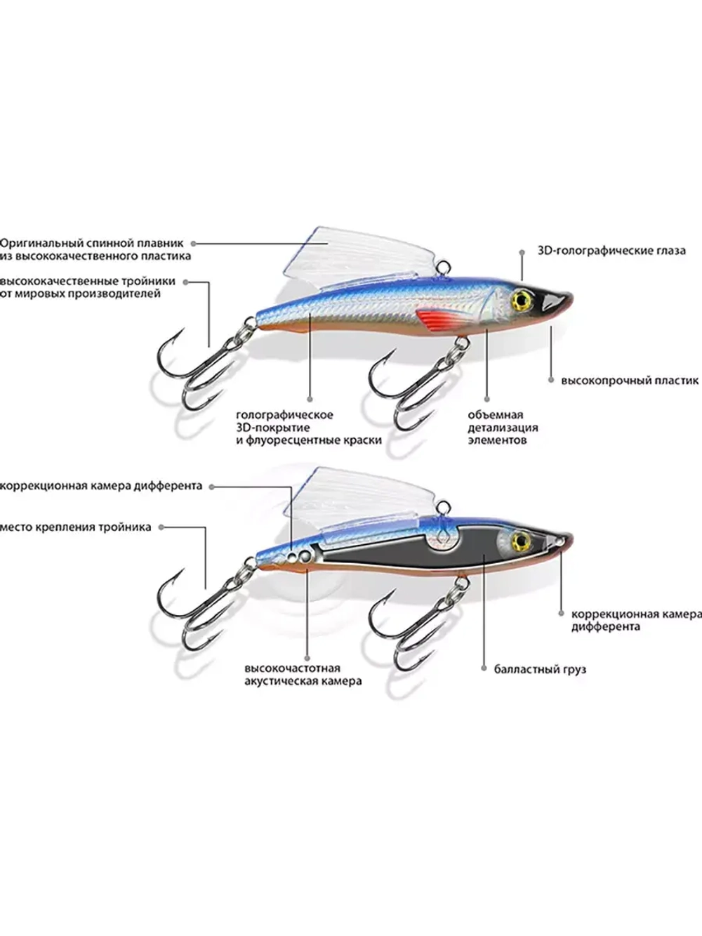 Воблер для рыбалки БЕКАС VIB 70mm, вес - 22,0g,