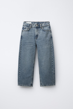 ZARA ДЖИНСЫ BALLOON С ШЛЕВКАМИ, ВЫЦВЕТШИЙ СИНИЙ