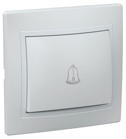 Выключатель 1-клавишный кнопочный звонок ВСк10-1-0-КБ 10А КВАРТА белый IEK