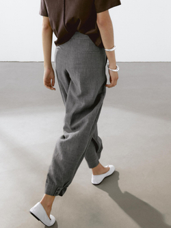 Massimo Dutti Брюки свободного кроя с пуговицами, антрацитово-серый