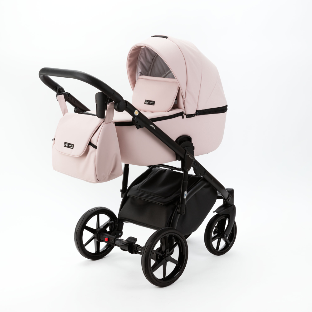 Детская универсальная коляска Adamex NOLA Deluxe 2 в 1 N-SA15 (Розовая пудра экокожа)