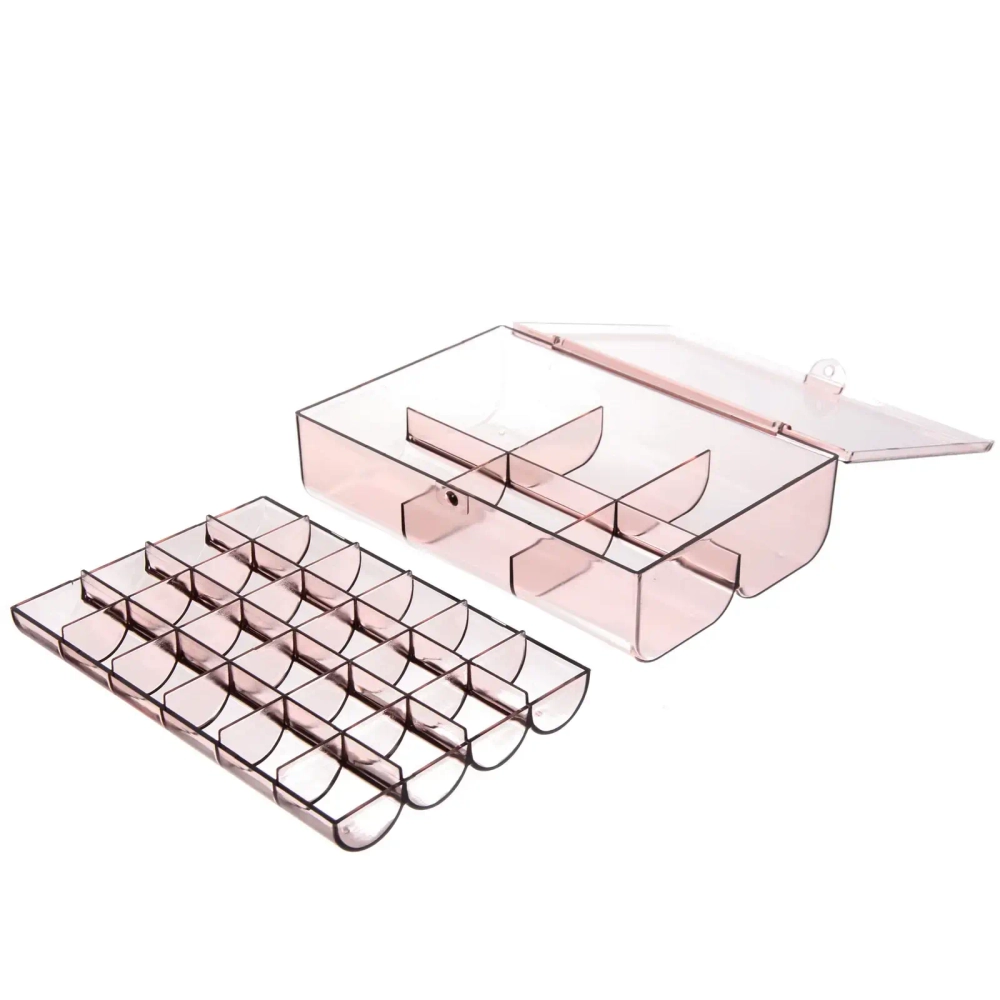 Органайзер для хранения «ТАРТИ ТАН», цвет прозрачный, два отделения13*18.5*5.5см (упаковка коробка)