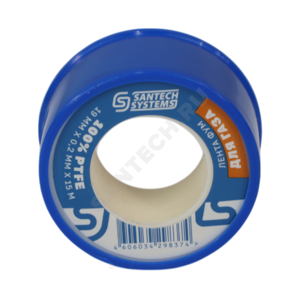 Лента ФУМ PTFE 19ммх0,2ммх15м катушка среда: газ SantechSystems