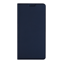 Чехол книжка из PU кожи синего цвета от Dux Ducis для Samsung Galaxy S25 FE, серия Skin Pro Series Case