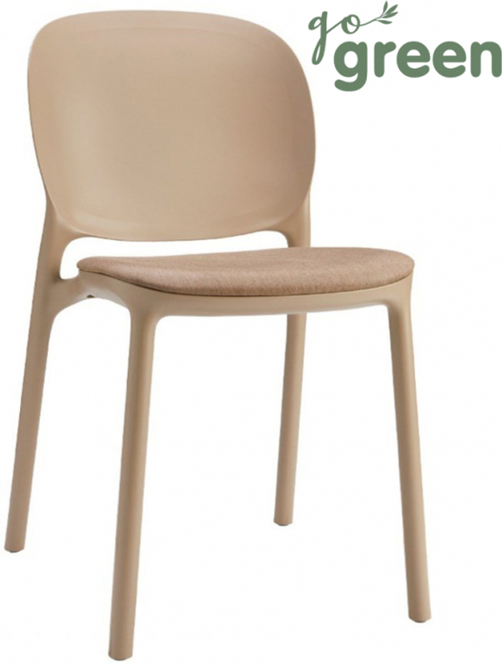 Стул пластиковый с обивкой Scab Design Hug, тортора