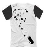 Футболка "Английский бульдог и бабочки"